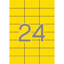 APLI ETIQUETAS ADHESIVAS 70X37MM INKJET/LÁSER C/RECTOS 24 X 20H AMARILLO FLUORESCENTE
