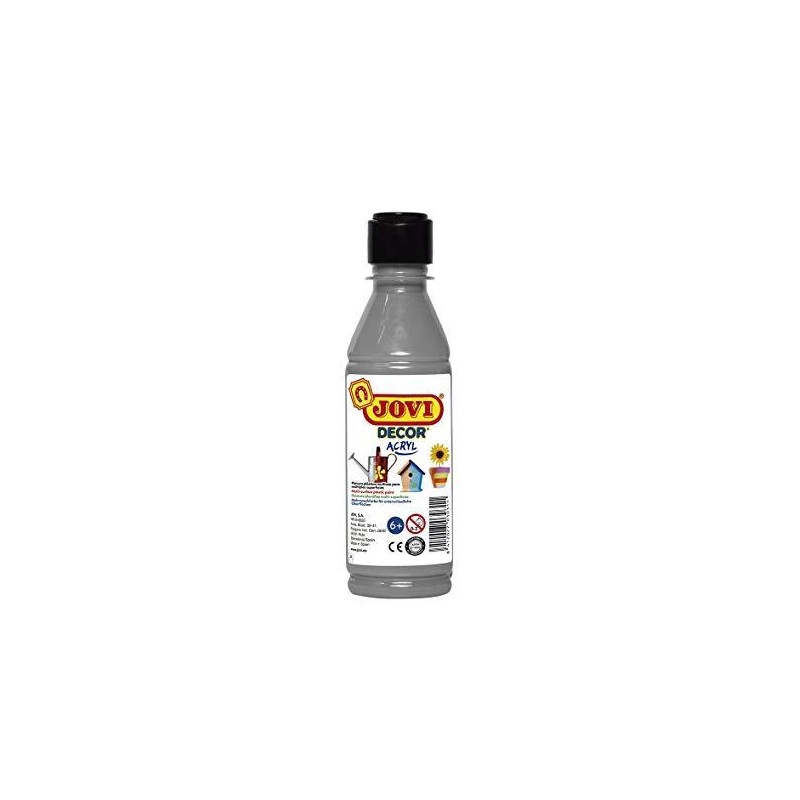 JOVI PINTURA PLÁSTICA JOVIDECOR ACRYL BOTELLA DE 250ML PLATA