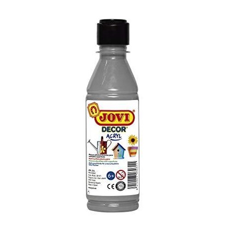 JOVI PINTURA PLÁSTICA JOVIDECOR ACRYL BOTELLA DE 250ML PLATA