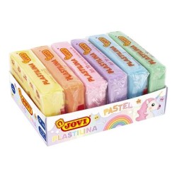 JOVI PLASTILINA PASTILLA 50GR COLORES SURTIDOS PASTEL CAJA 6 UD