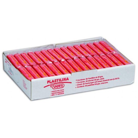 JOVI PLASTILINA SCHOOL PASTILLA 50GR ROSA CAJA 30 UD
