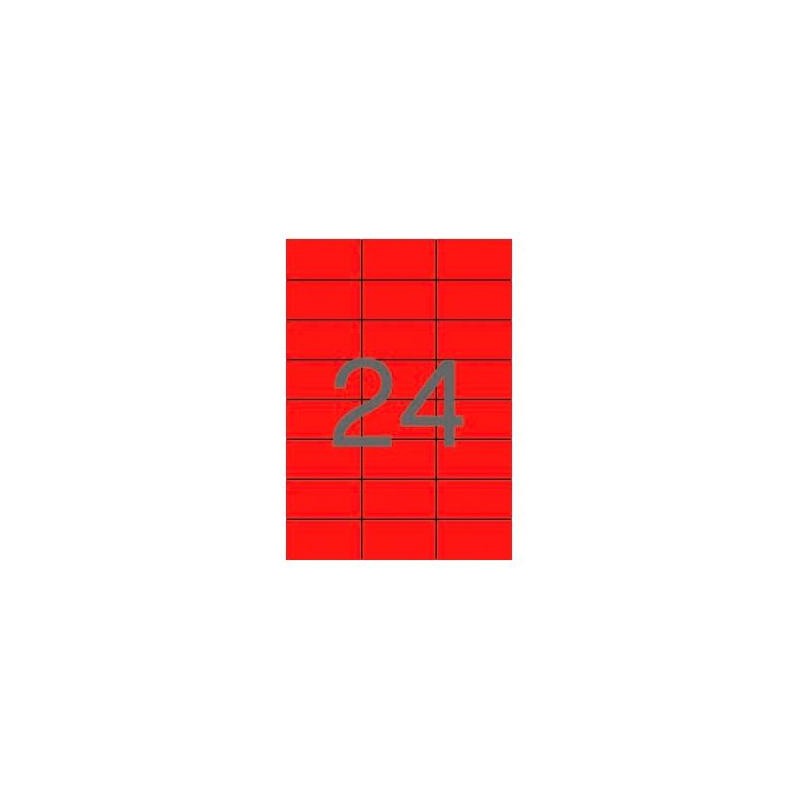 APLI ETIQUETAS ADHESIVAS 70X37MM INKJET/LÁSER C/RECTOS 24 X 20H ROJO