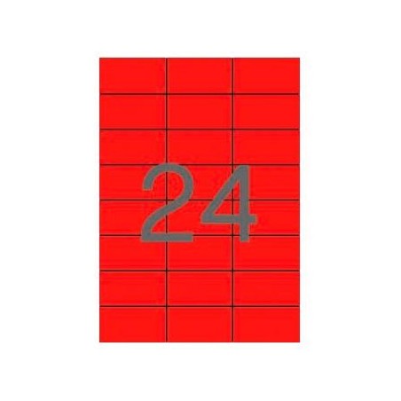 APLI ETIQUETAS ADHESIVAS 70X37MM INKJET/LÁSER C/RECTOS 24 X 20H ROJO