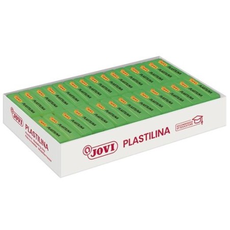 JOVI PLASTILINA PASTILLA 50GR VERDE CLARO CAJA 30 UD