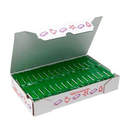 JOVI PLASTILINA SCHOOL PASTILLA 50GR VERDE OSCURO CAJA 30 UD