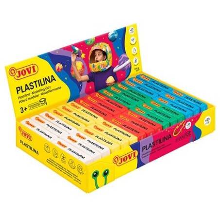 JOVI PLASTILINA PASTILLA 50GR 6UD X 5 COLORES SURTIDOS CAJA EXPOSITORA 30 UD