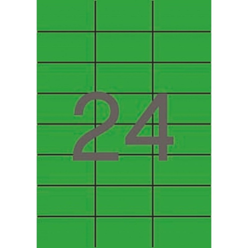 APLI ETIQUETAS ADHESIVAS 70X37MM INKJET/LÁSER C/RECTOS 24 X 20H VERDE