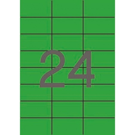 APLI ETIQUETAS ADHESIVAS 70X37MM INKJET/LÁSER C/RECTOS 24 X 20H VERDE