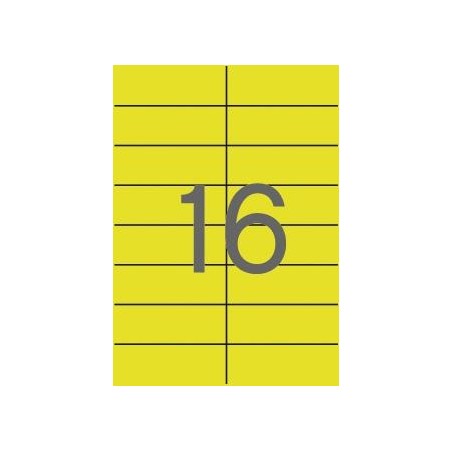 APLI ETIQUETAS ADHESIVAS 105X37MM INKJET/LÁSER C/RECTOS 16 X 20H AMARILLO FLUORESCENTE