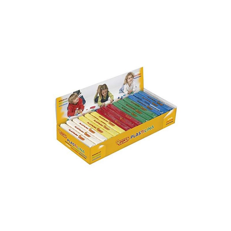 JOVI PLASTILINA PASTILLA 150GR 5 COLORES BÁSICOS SURTIDOS CAJA EXPOSITORA 15 UD