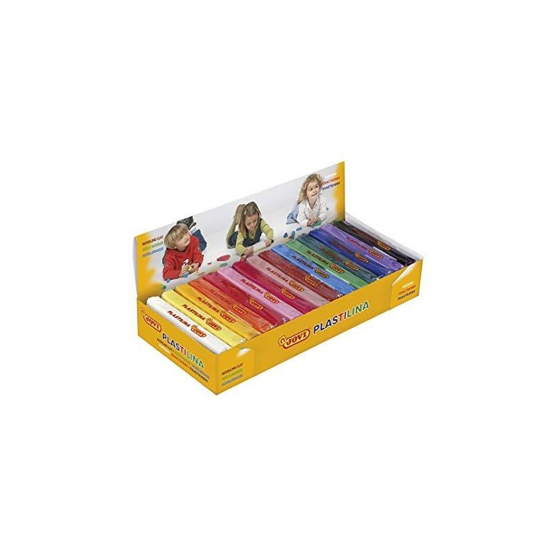 JOVI PLASTILINA PASTILLA 150GR COLORES SURTIDOS CAJA EXPOSITORA 15 UD
