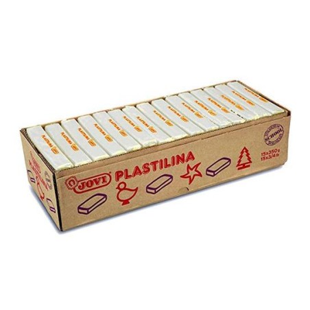 JOVI PLASTILINA PASTILLA 350GR UNICOLOR BLANCO CAJA 15 UD