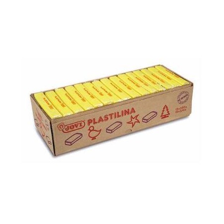 JOVI PLASTILINA PASTILLA 350GR UNICOLOR AMARILLO CAJA 15 UD