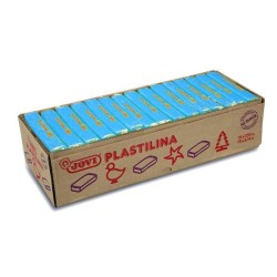 JOVI PLASTILINA PASTILLA 350GR UNICOLOR AZUL CLARO CAJA 15 UD