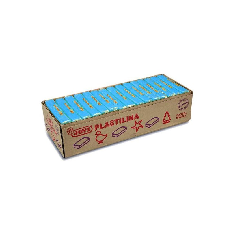 JOVI PLASTILINA PASTILLA 350GR UNICOLOR AZUL CLARO CAJA 15 UD
