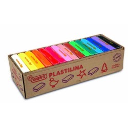 JOVI PLASTILINA PASTILLA 350GR COLORES SURTIDOS CAJA EXPOSITORA 15 UD