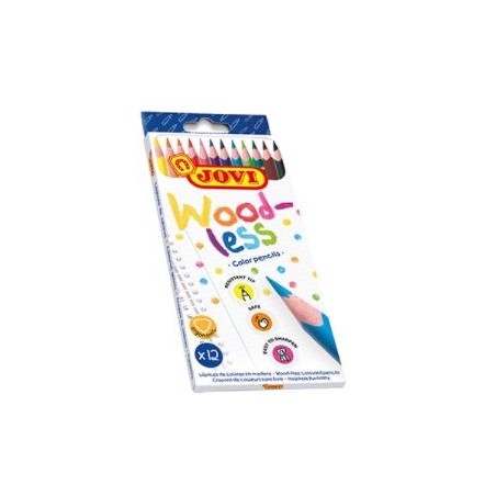 JOVI LÁPICES DE COLORES WOODLESS C/SURTIDOS ESTUCHE 12 UD