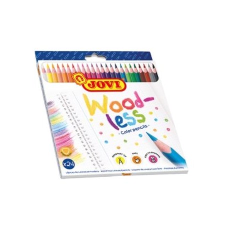 JOVI LÁPICES DE COLORES WOODLESS C/SURTIDOS ESTUCHE 24 UD
