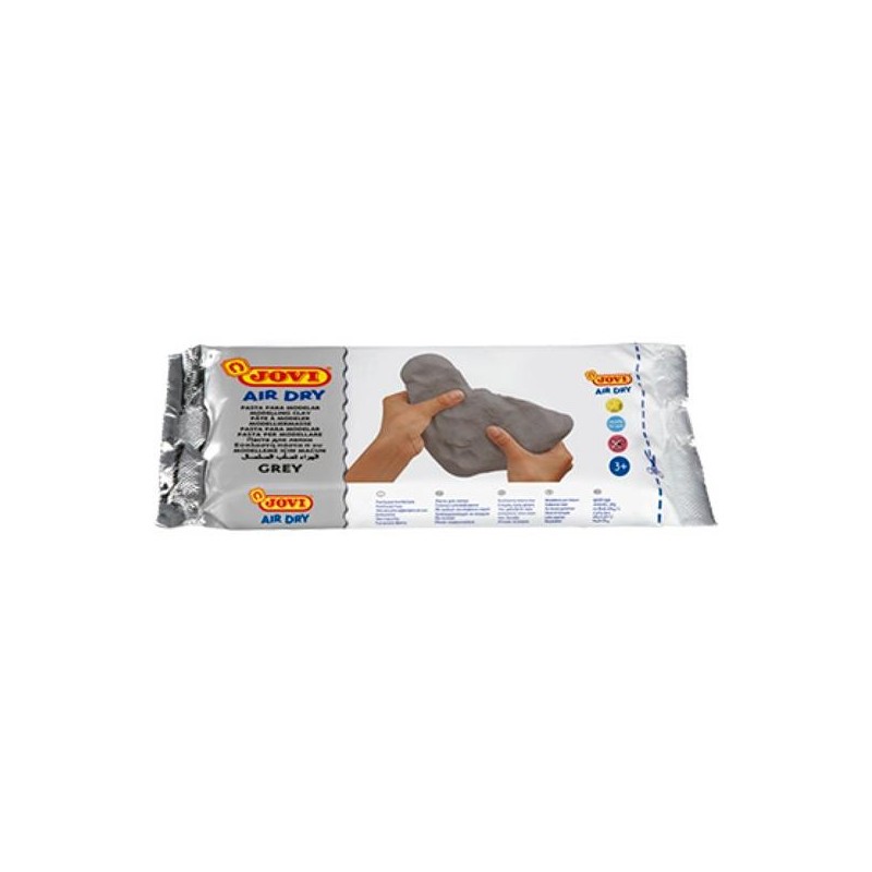 JOVI AIR DRY PASTILLA DE PASTA MODELAR ENDURECE AL AIRE 250GR GRIS
