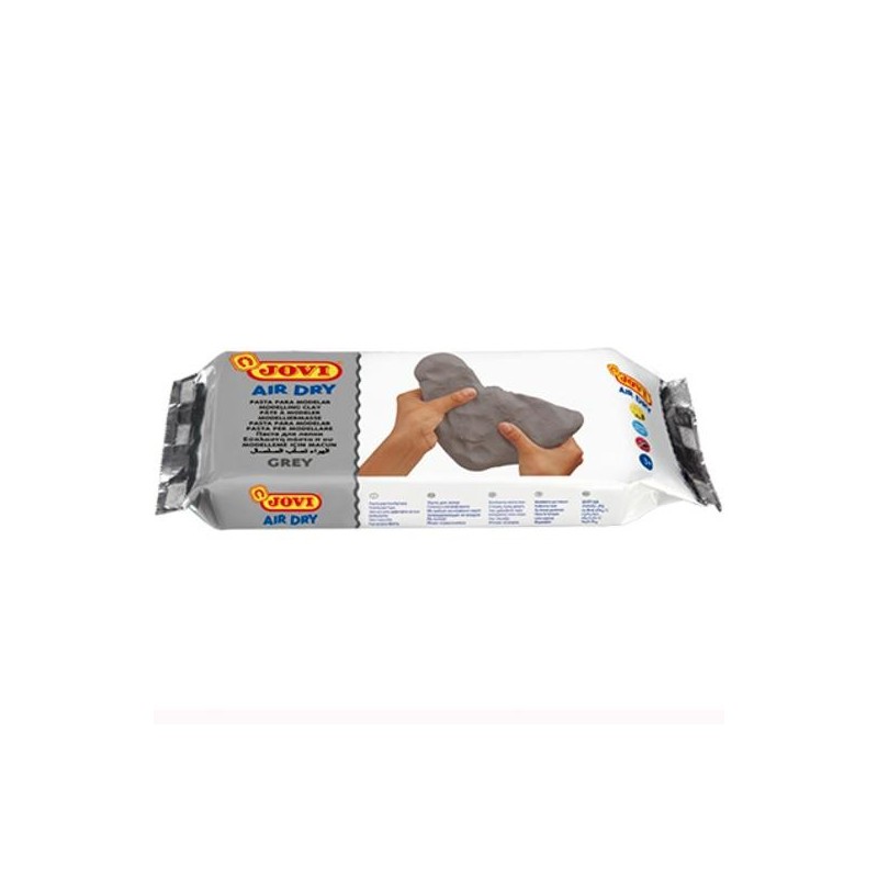 JOVI AIR DRY PASTILLA DE PASTA MODELAR ENDURECE AL AIRE 500GR GRIS