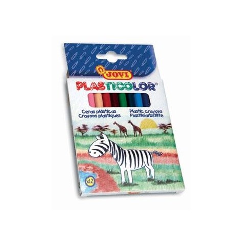 JOVI CERAS PLASTICOLOR 117MM COLORES SURTIDOS ESTUCHE 12 UD
