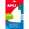 APLI ETIQUETAS ADHESIVAS CIRCULARES Ø19MM ESCRITURA MANUAL 40 X 10H BLANCO