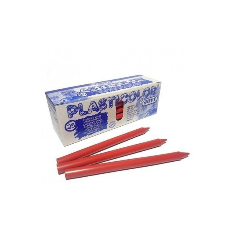 JOVI CERAS PLÁSTICAS CRAYONS STUDENT UNICOLOR ROJO CAJA 25 UD