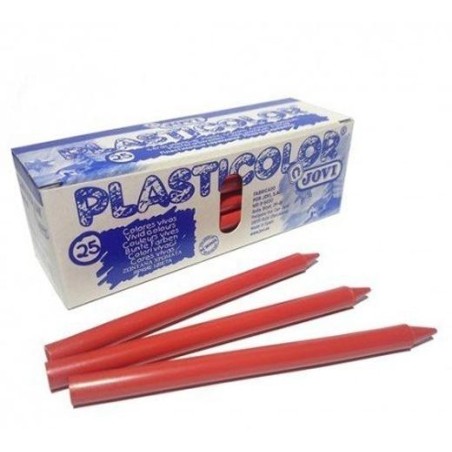 JOVI CERAS PLÁSTICAS CRAYONS STUDENT UNICOLOR ROJO CAJA 25 UD