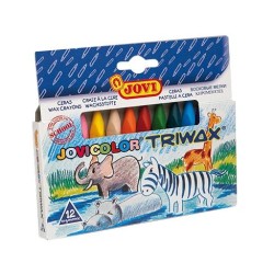 JOVI CERAS JOVICOLOR TRIWAX 82MM COLORES SURTIDOS ESTUCHE 12 UD