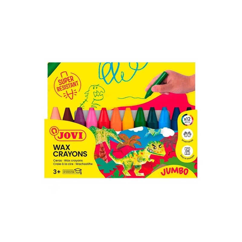 JOVI CERAS WAX CRAYONS JUMBO COLORES SURTIDOS ESTUCHE 12 UD