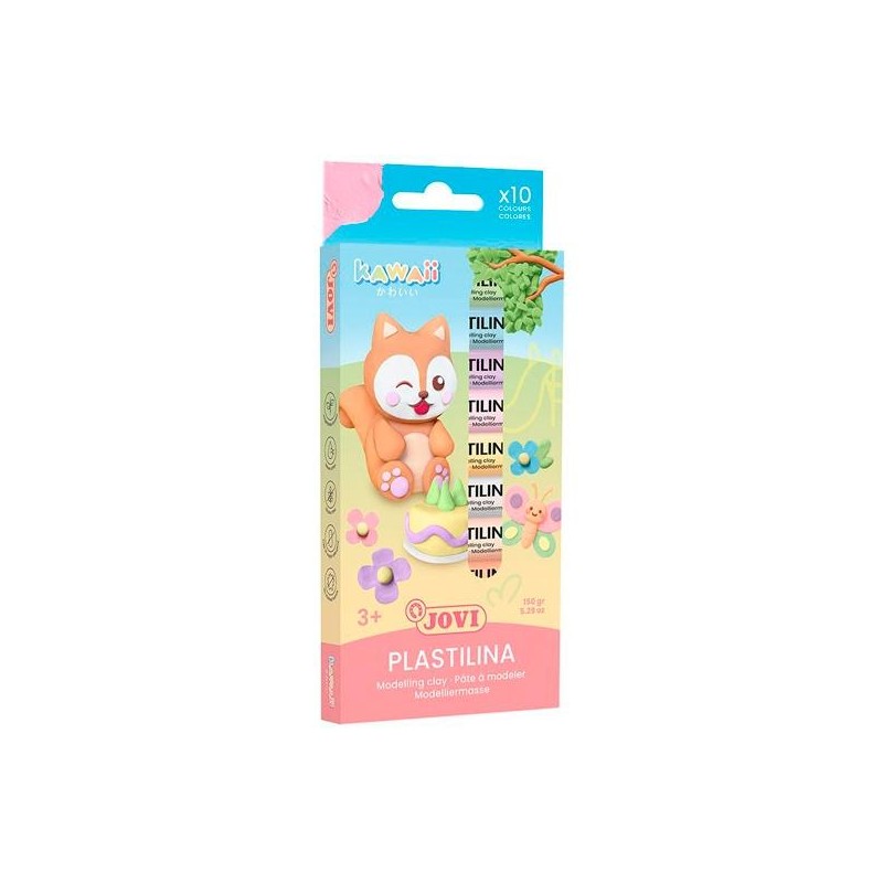 JOVI PLASTILINA KAWAII BARRAS 15GR C/SURTIDOS ESTUCHE 10 UD