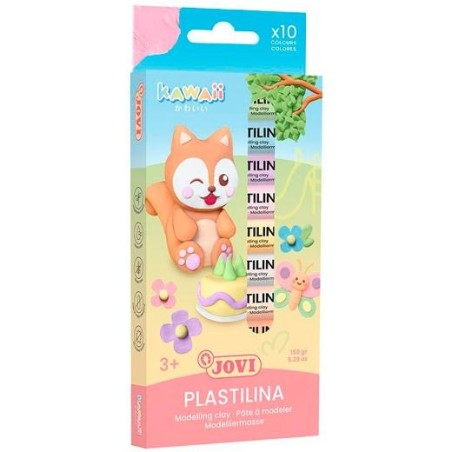 JOVI PLASTILINA KAWAII BARRAS 15GR C/SURTIDOS ESTUCHE 10 UD