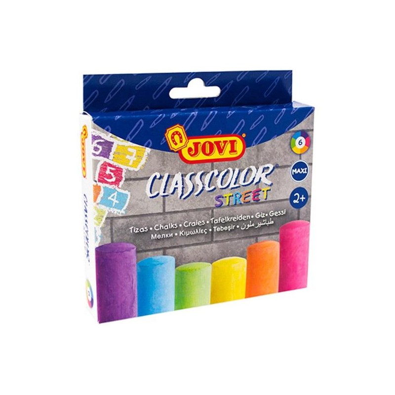 JOVI TIZAS CLASSCOLOR STREET MAXI COLORES SURTIDOS +2 AÑOS CAJA 6 UD