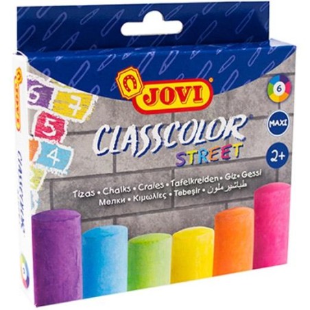 JOVI TIZAS CLASSCOLOR STREET MAXI COLORES SURTIDOS +2 AÑOS CAJA 6 UD