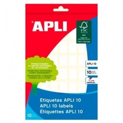 APLI ETIQUETAS ADHESIVAS 12X18MM ESCRITURA MANUAL C/ROMOS 56 X 10H BLANCO