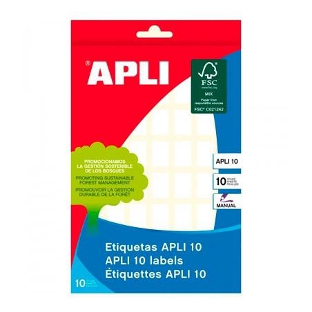 APLI ETIQUETAS ADHESIVAS 12X18MM ESCRITURA MANUAL C/ROMOS 56 X 10H BLANCO