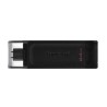 KINGSTON PENDRIVE DATATRAVELER DT70 64GB C/TAPA PROTECTORA Y RANURA PARA COLGAR USB-C 3.2 NEGRO