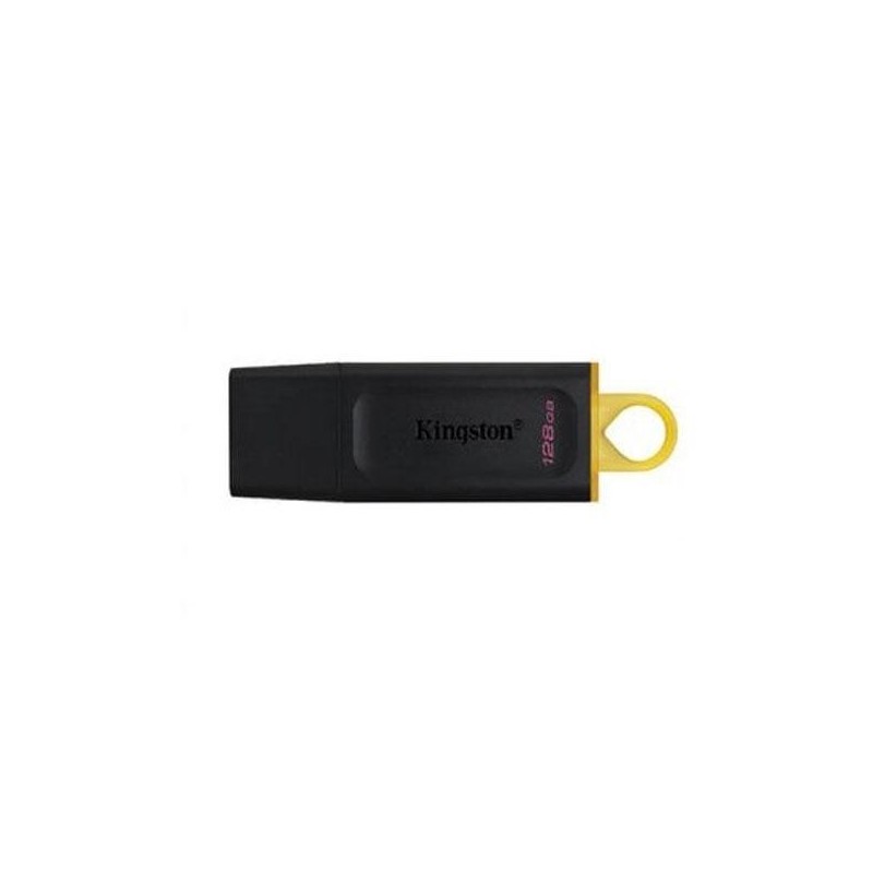 KINGSTON PENDRIVE DATATRAVELER EXODIA 128GB C/TAPA PROTECTORA Y RANURA PARA COLGAR USB 3.2 NEGRO/AMARILLO