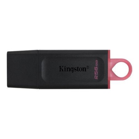 KINGSTON PENDRIVE DATATRAVELER EXODIA 256GB C/TAPA PROTECTORA Y RANURA PARA COLGAR USB 3.2 NEGRO/ROSA