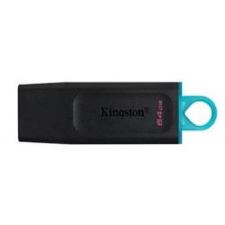 KINGSTON PENDRIVE DATATRAVELER EXODIA 64GB C/TAPA PROTECTORA Y RANURA PARA COLGAR USB 3.2 NEGRO/TURQUESA