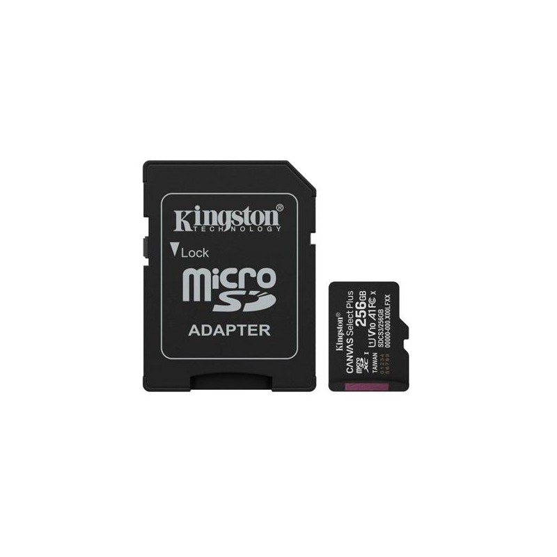 KINGSTON TARJETA DE MEMORIA MICRO SDXC CANVAS SELECT PLUS 256GB C/ADAPTADOR