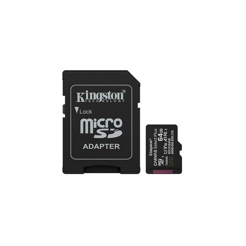 KINGSTON TARJETA DE MEMORIA MICRO SDXC CANVAS SELECT PLUS 64GB C/ADAPTADOR