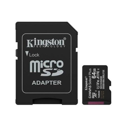 KINGSTON TARJETA DE MEMORIA MICRO SDXC CANVAS SELECT PLUS 64GB C/ADAPTADOR