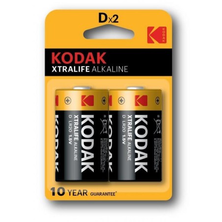 KODAK PILAS EXTRALIFE ALCALINAS D - LR20 - PACK 2 UDS