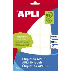 APLI ETIQUETAS ADHESIVAS 19X27MM ESCRITURA MANUAL C/ROMOS 25 X 10H BLANCO