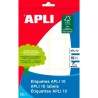 APLI ETIQUETAS ADHESIVAS 26X54MM ESCRITURA MANUAL C/ROMOS 12 X 10H BLANCO