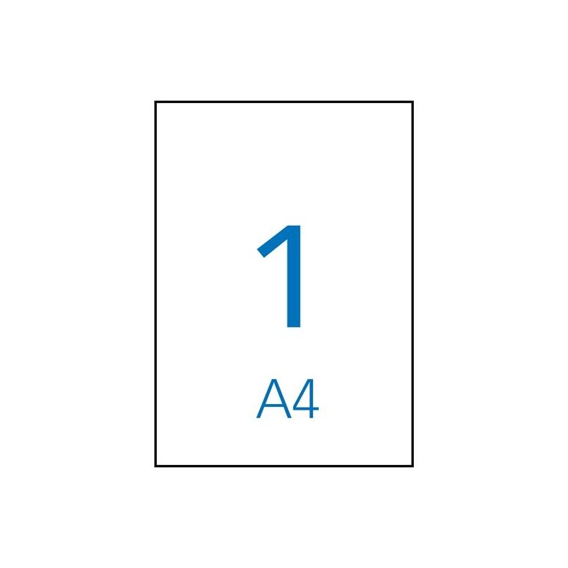 APLI ETIQUETAS ADHESIVAS 210X297MM INKJET/LÁSER C/RECTOS 1 X 500H BLANCO