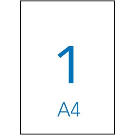 APLI ETIQUETAS ADHESIVAS 210X297MM INKJET/LÁSER C/RECTOS 1 X 500H BLANCO