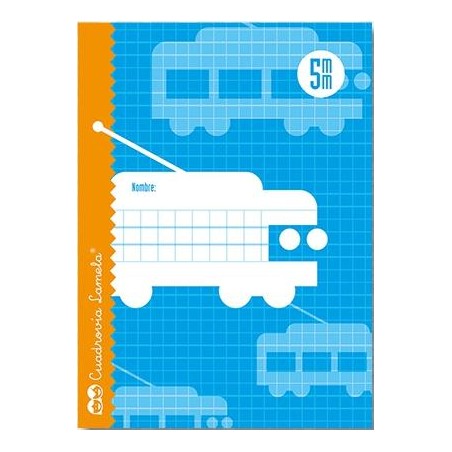 LAMELA LIBRETA GRAPADA 16H 4º 70GR CUADROVÍA 5MM C/MARGEN CUBIERTA BÁSICA