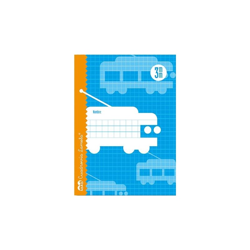 LAMELA LIBRETA GRAPADA 30H 4º 70GR CUADROVÍA 3MM C/MARGEN CUBIERTA BÁSICA